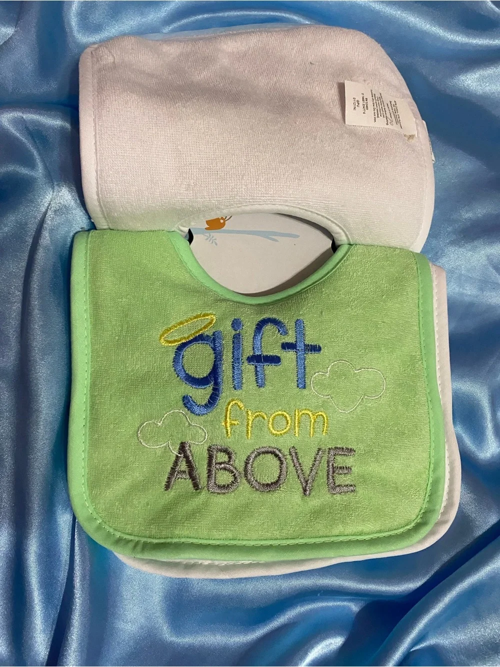 Parent's Choice Blue 'Thank Heaven for Little Boys' Baby Bib Set - 4 Pack